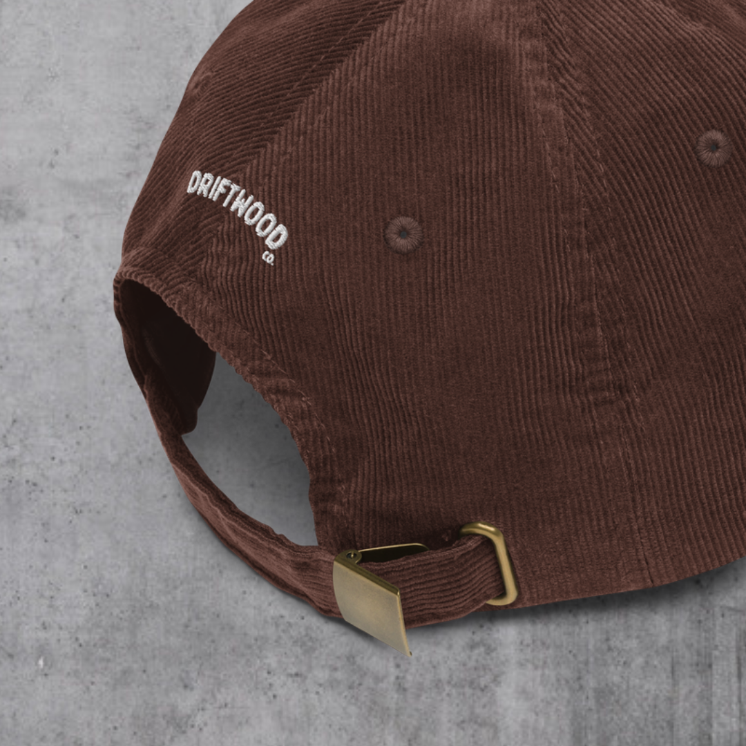 Embroidered Driftwood Corduroy Cap