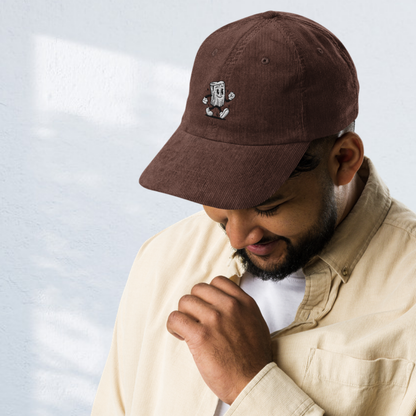 Embroidered Driftwood Corduroy Cap