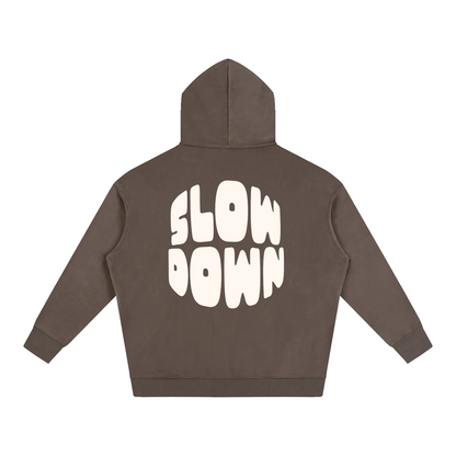 Oversize Fleeced Slow Down Hoodie