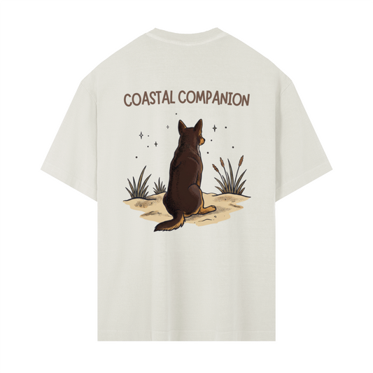 Coastal Companion Oversized Tee - Brown Kelpie