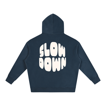 Oversize Fleeced Slow Down Hoodie