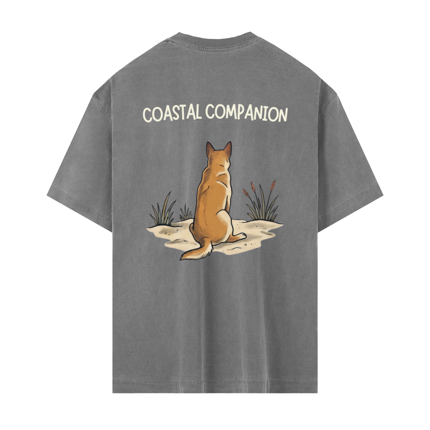 Coastal Companion Oversized Tee - Cream Kelpie