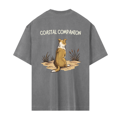 Coastal Companion Oversized Tee - Border Collie