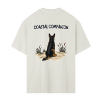 Coastal Companion Oversized Tee - Black & Tan Kelpie