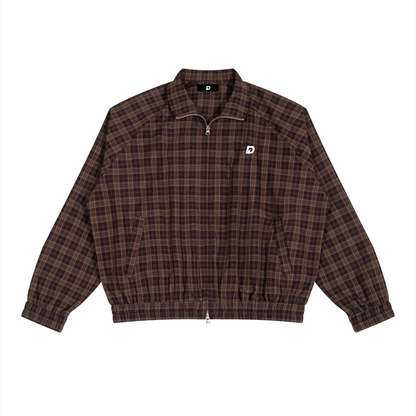 Vintage Collared Plaid Jacket | With Mascot